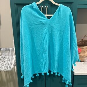 Turquoise Tassel poncho